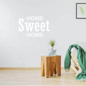 Home Sweet Home Muurtekst - Wit - 140 x 96 - taal - engelse teksten woonkamer alle