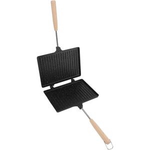 Dubbelzijdige Gegrilde Panini Maker met Anti-aanbak Borden - Snel Ontbijt Booster voor Gezinsgebruiknt.