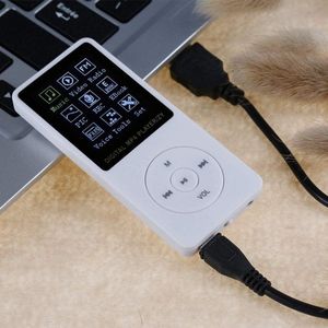 Mini draagbare mp3-muziekspeler met hifi stereogeluid - perfect voor studenten en sport - ondersteunt tf-kaart - 18 inch tft-scherm - wit .