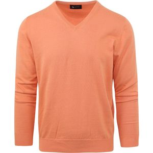 Suitable - Pullover Vini V-Hals Oranje - Heren - Maat XL - Slim-fit