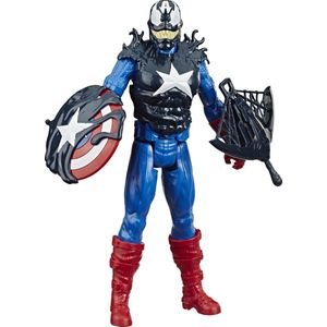 MARVEL Titan Hero Series Spiderman Maximum Venom - Captain America-actiefiguur met gear