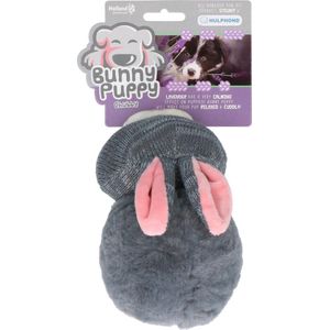Bunny Puppy Chubby – 13 x 15 x 9 cm - Hondenknuffel – Kalmerend – Grijs