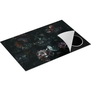 Chefcare Inductie Beschermer Bloemen in het Donker - Duisternis - 81,2x52 cm - Afdekplaat Inductie - Kookplaat Beschermer - Inductie Mat