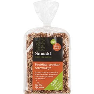 Smaakt Less carb cracker rozemarijn (Doos met 5 verpakkingen van 200 gram) NL-BIO-01