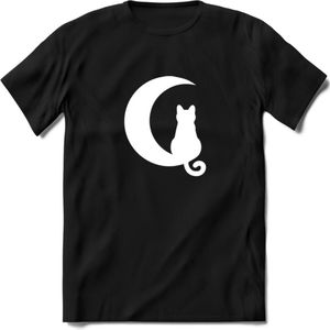 Nacht Wacht - Katten T-Shirt Kleding Cadeau | Dames - Heren - Unisex | Kat / Dieren shirt | Grappig Verjaardag kado | Tshirt Met Print | - Zwart - XXL