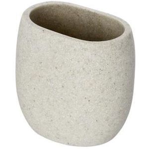 WENKO type Puro tandenborstelbeker ovaal in polyresin | BEIGE