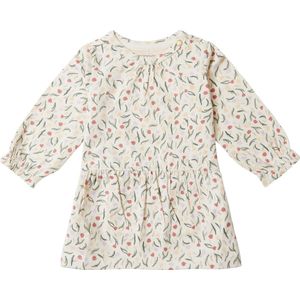 Noppies Baby Jurk Coon met All Over Print en Ruches Offwhite/Groen