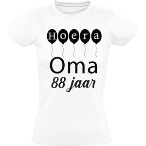 Hoera oma 88 jaar Dames T-shirt - verjaardag - feest - oma - verjaardagsshirt - jarig - cadeau