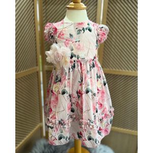 luxe feestjurk- vintage jurk met bloemenprint -galajurk-bruidsmeisjes-bruiloft-verjaardag-fotoshoot-haardiadeem-elegant-5 jaar