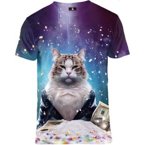Kittykat de maffiabaas Maat L - Crew neck - Festival shirt - Superfout - Fout T-shirt - Feestkleding - Festival outfit - Foute kleding - Kattenshirt