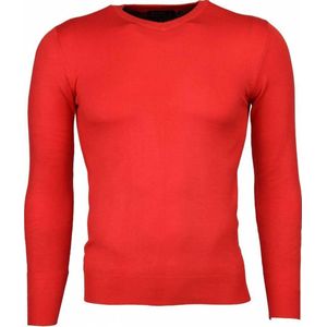 Casual Trui - Exclusive Blanco V-Hals - Rood