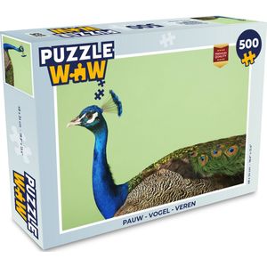Puzzel Pauw - Vogel - Veren - Legpuzzel - Puzzel 500 stukjes
