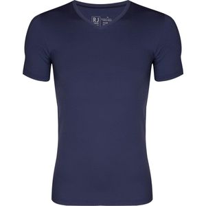 RJ Bodywear Pure Color T-shirt V-hals - donkerblauw microfiber - Maat: M