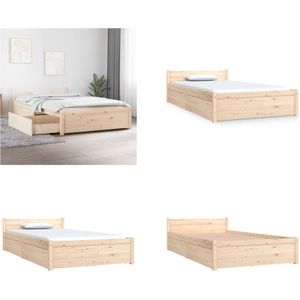 vidaXL Bedframe met lades 100x200 cm - Bedframe - Bedframes - Eenpersoonsbed - Bed