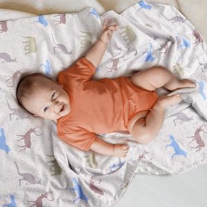 Babydeken, 75 x 100 cm, uniseks, pasgeborenen, dik, superzacht, dier met boom, groene olifant, slaapdeken voor peuters, kinderen, baby's, meisjes, jongens, kinderkamer, dekbed, geschenken