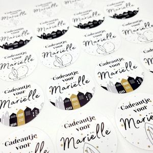 Sinterklaas Stickers Met Naam - 20 Cadeaustickers - Gepersonaliseerd - Maximaal 5 Namen - 4 cm