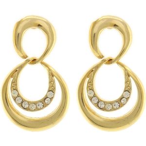 Behave Dames oorbellen hangers goud-kleur 3 cm