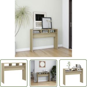 vidaXL Wandtafel 105x30x80 cm - Sonoma Eiken Consoletafel - Wandtafel - Houten Tafel - Eiken Tafel - Living Room Furniture