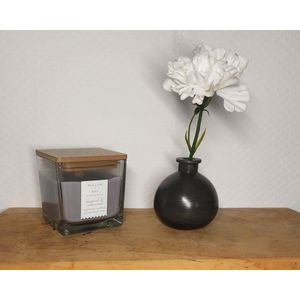 Bloemenvaasje - Klein Bloemvaasje - Zwart - Bol - 8 x 7 cm - Decoratief Vaasje - Acryl