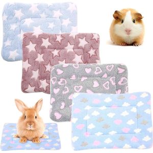 4 stuks kleine dieren cavia's hamster bed huis winter warm eekhoorntje egel konijn chinchilla bed mat huis nest hamster accessoires (30x40cm)