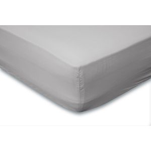 Eleganzzz Hoeslaken Katoen Perkal 35cm Hoekhoogte - Zilver - hoeslaken 160x200cm - Hoeslakens - Tweepersoons