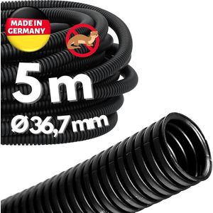 5 meter Kalitec ribbelbuis gesloten NW 37 I ribbelslang zonder gleuf I marterbeschermingsbuis I lege buis I kabelbescherming AD 42 mm ID 36,7 mm