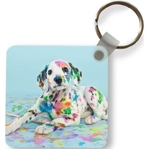 Sleutelhanger - Uitdeelcadeautjes - Hond - Verf - Blauw - Plastic