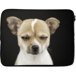 Laptophoes 15.6 inch - Hond - Huisdieren - Portret - Laptop sleeve - Binnenmaat 39,5x29,5 cm - Zwarte achterkant