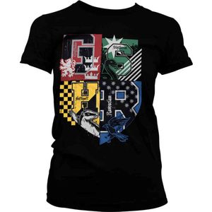 Harry Potter Dames Tshirt -L- Dorm Crest Zwart