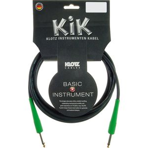 Klotz Instrumentenkabel 4,5m zwart KIK-Colourood fresh green - Kabel voor instrumenten