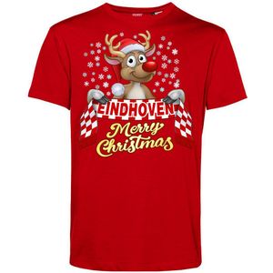 T-shirt kind Eindhoven | Foute Kersttrui Dames Heren | Kerstcadeau | PSV supporter | Rood | maat 104