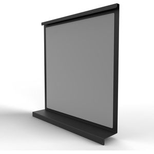 Spiegel Murano | Medium | Zwart | Wandspiegel | Metaal | Strak Design | Modern | 63 x 11 x 60 cm