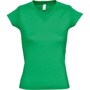 SOLS Dames/dames Maan V Hals T-Shirt met korte mouwen (Kelly Groen)