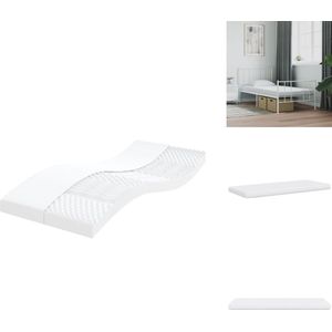 vidaXL Schuimmatras - Schuimmatrassen - Matras - Bedmatras - Schuimmatras 7 zones hardheid 20 ILD 80x200 cm wit