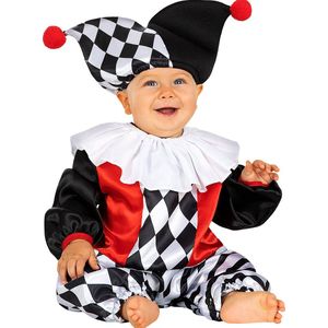 Funidelia | Harlekijnkostuum Voor voor baby  Clowns, Circus, Originele en Leuke - Kostuum voor baby Accessoire verkleedkleding en rekwisieten voor Halloween, carnaval & feesten - Maat 50 - 68 cm - Zwart