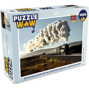 Puzzel Een stoomlocomotief die door een robuust landschap rijdt - Legpuzzel - Puzzel 1000 stukjes volwassenen