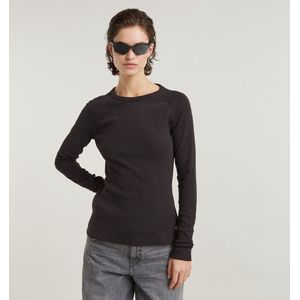 G-star Keyhole T-shirt Met Lange Mouwen Zwart S Vrouw
