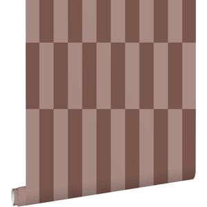 ESTAhome behang strepen bruin - 53 cm x 10.05 m - 131215