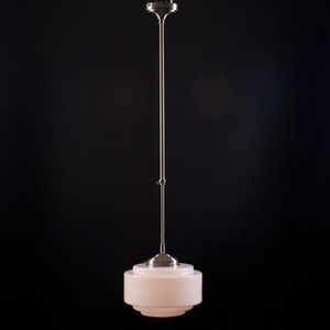 Art deco hanglamp Cambridge | Ø 25cm | opaal wit | glas | staal | pendel lang verstelbaar | woonkamer / eettafel | gispen / retro / jaren 30