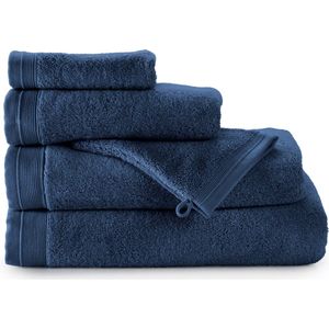 Bamatex Home Textiles - Collectie Emotion - Badgoedset - Set van 4 handdoeken 50 x 100 cm - 4 washandjes 16 x 22 cm - 2 badhanddoeken 70 x 140 cm - NAVY BLUE - Egeïsche gekamde katoen - 540 gr/m²