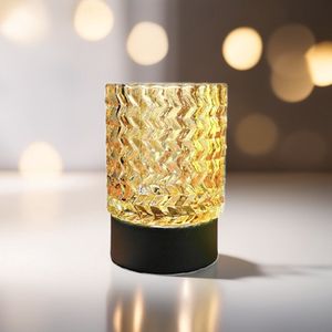 TRANGO 2017-21C-SD Touch LED Tafellamp 3-Staps Dimbaar incl. 4 Watt E14 Lamp 2700K Warm Wit *JIL* Tafellamp met Beige Glazen Kap, Nachtlampje, Vensterbank Lamp, Nachtlampje