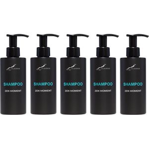 Shampoo Zen Moment 300 ml - met pomp - zwarte fles - set van 5 stuks - Voordeelverpakking