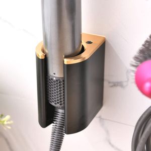 YONO Wand Houder geschikt voor Dyson Airwrap - Muur Bevestiging - Wall Mount - Zwart / Goud