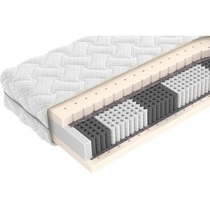 Beddenscout24 Vita Lux matras 160 x 220 - Clima natuurlatex matras - Pocketvering- 23cm dik - Ergonomisch - Antibacterieel - Wasbare hoes