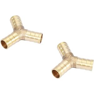 3-Way Brass Needle Connection T Hose Connection Pressure Tank Set Water Gas 6/8/10/12/14/16 mm (12 mm Pack of 2)