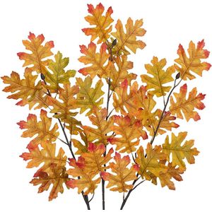 Herfst decoratie - 3 kunstmatige takken oranje voor vloer vaas bloemstuk