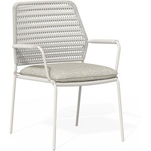 Tierra Outdoor - David - Eettafelstoel - Wit - Gecoat Aluminium