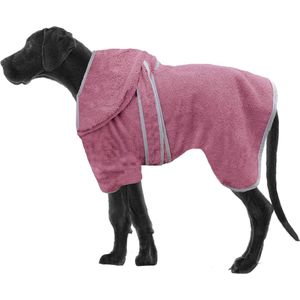 Hondenbadjas hondenhanddoek - handdoek voor grote en kleine honden - 100% katoen - badjas zacht comfortabel voor hond - met capuchon en riem