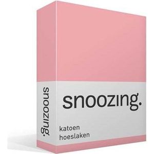 Snoozing - Katoen - Hoeslaken - Lits-jumeaux - 160x210 cm - Roze