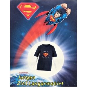 Superman - T-Shirt - Shirt lange Mouwen - Lange Mouw - Maat 110-116 - Clark Kent